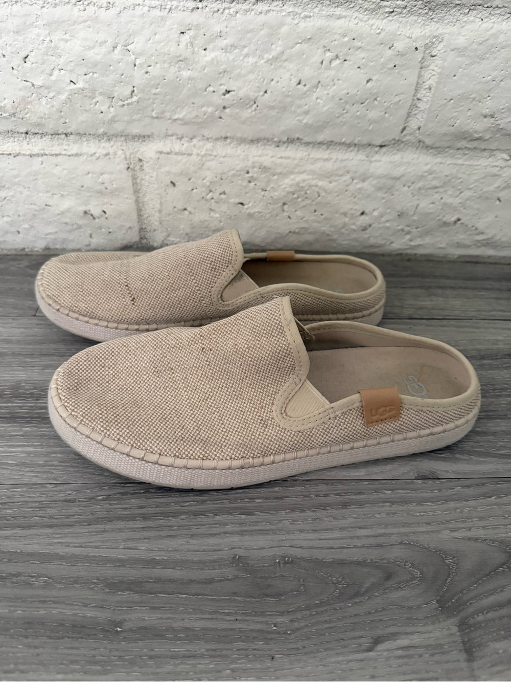 UGG Sandstone Canvas Slip-On Mule Slides